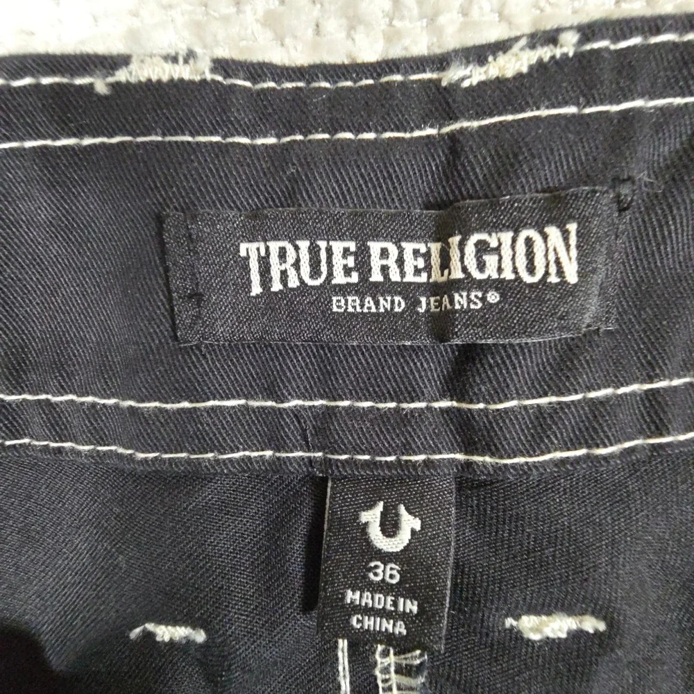 True Religion Mens Straight Ladder SN Cargo Pants Jet Black 701404 Size 36